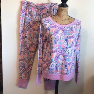 Xhilaration Neon Abstract 2piece Pajamas